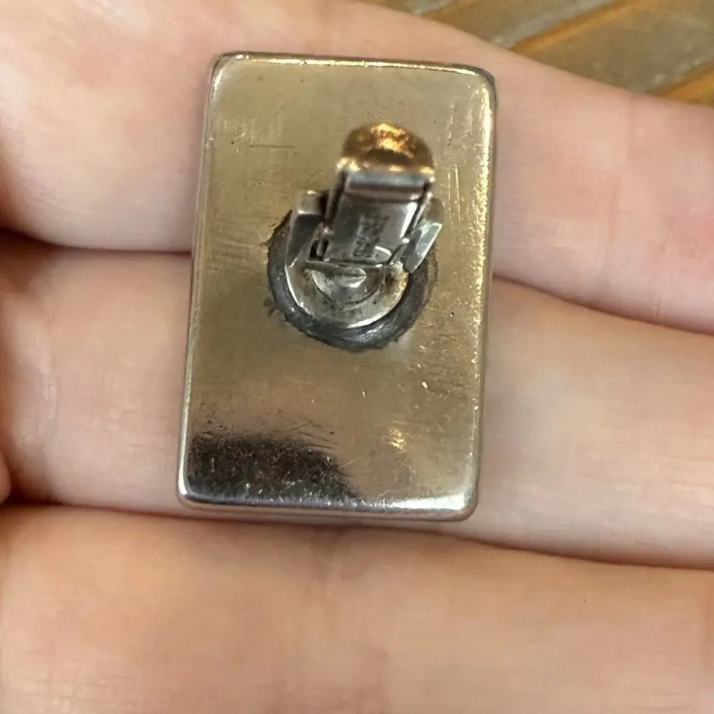 Vintage MCM Single Sterling Cuff Link Scrap Or Repurpose